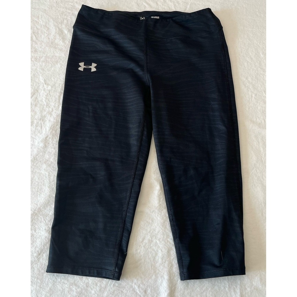 Under Armour Boys Fitted Leggings All Season Printed Black Camo Youth LG Active